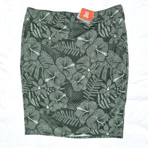 RipSkirt Hawaii Length 3 Midi Wrap Skirt Womens XXL Maui Green Floral